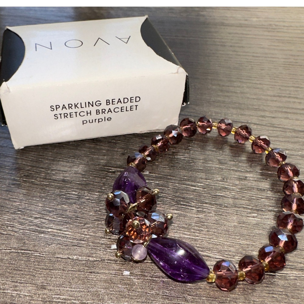 Avon Sparkling Beaded Stretch Purple Bracelet 2012 Costume Fairy Whimsigoth‎